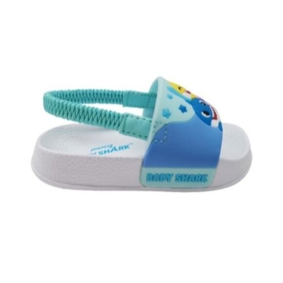 Baby Shark Toddler Size 3 Sandals Open Toe Slip-On Elastic Heel Strap - Picture 5 of 10